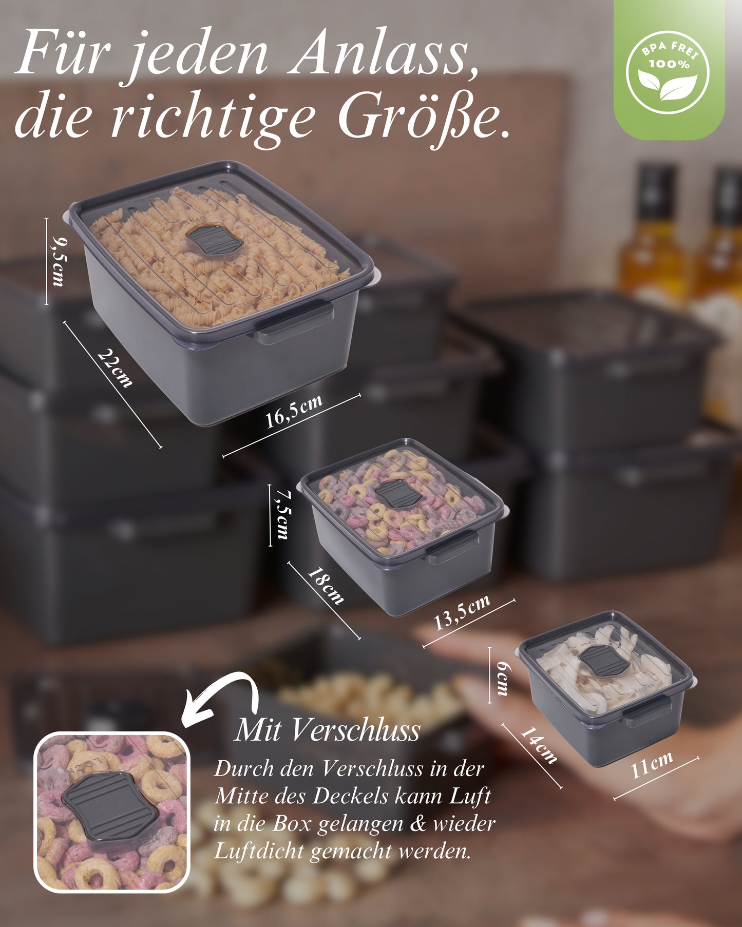 All-for-Home Storage Box Kitchen | meal prep boxes | Set of 12 storage containers with airtight lids BPA FREE | Storage box kitchen as microwave dishes & freezer container | Kitchen Organizer&Organizer