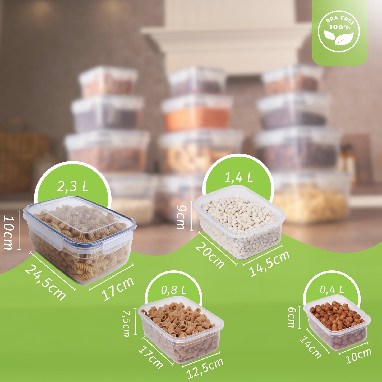 Frischhaltedosen 12er Set | mit Deckel | luftdicht | BPA frei