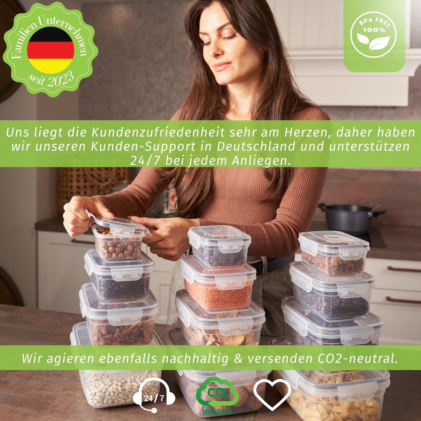 Frischhaltedosen 12er Set | mit Deckel | luftdicht | BPA frei