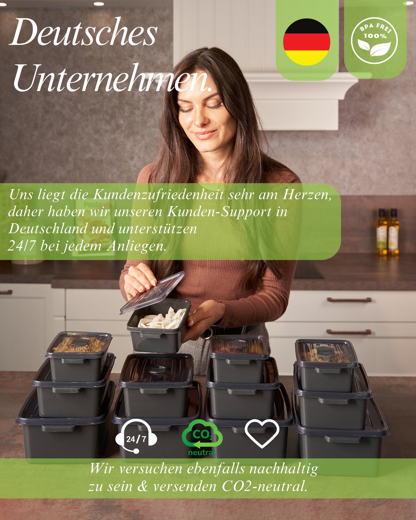 All-for-Home Storage Box Kitchen | meal prep boxes | Set of 12 storage containers with airtight lids BPA FREE | Storage box kitchen as microwave dishes & freezer container | Kitchen Organizer&Organizer