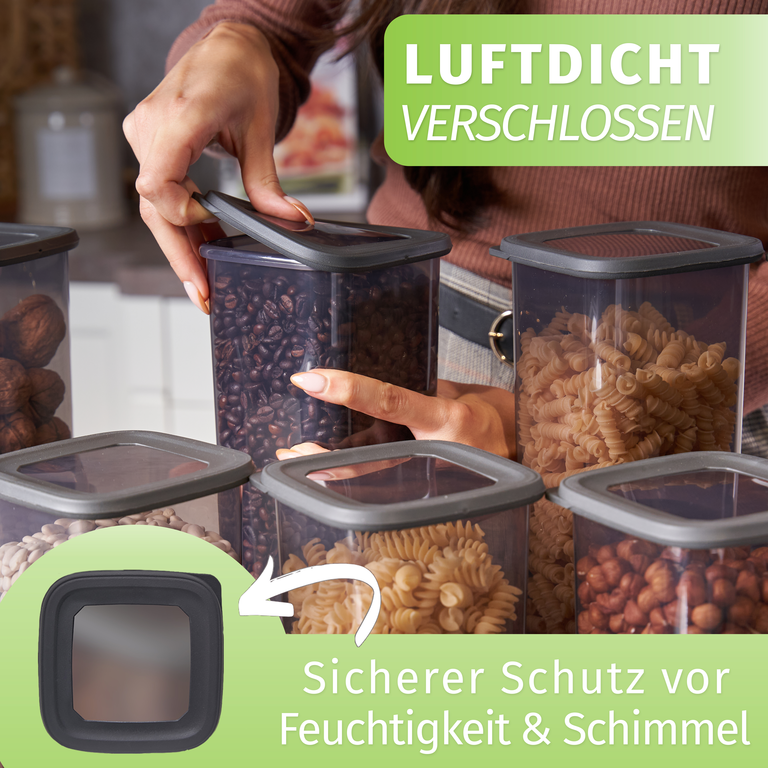 Vorratsdosen 12er Set | mit Deckel luftdicht | BPA frei