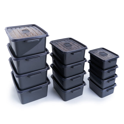 Aufbewahrungsbox mit Deckel luftdicht | 12er Set | BPA frei