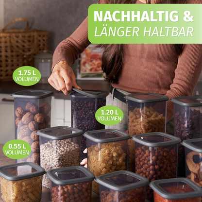 Vorratsdosen für lebensmittelaufbewahrung in 0,55l 1,2L und 1,75L als Vorratsbehälter Set 